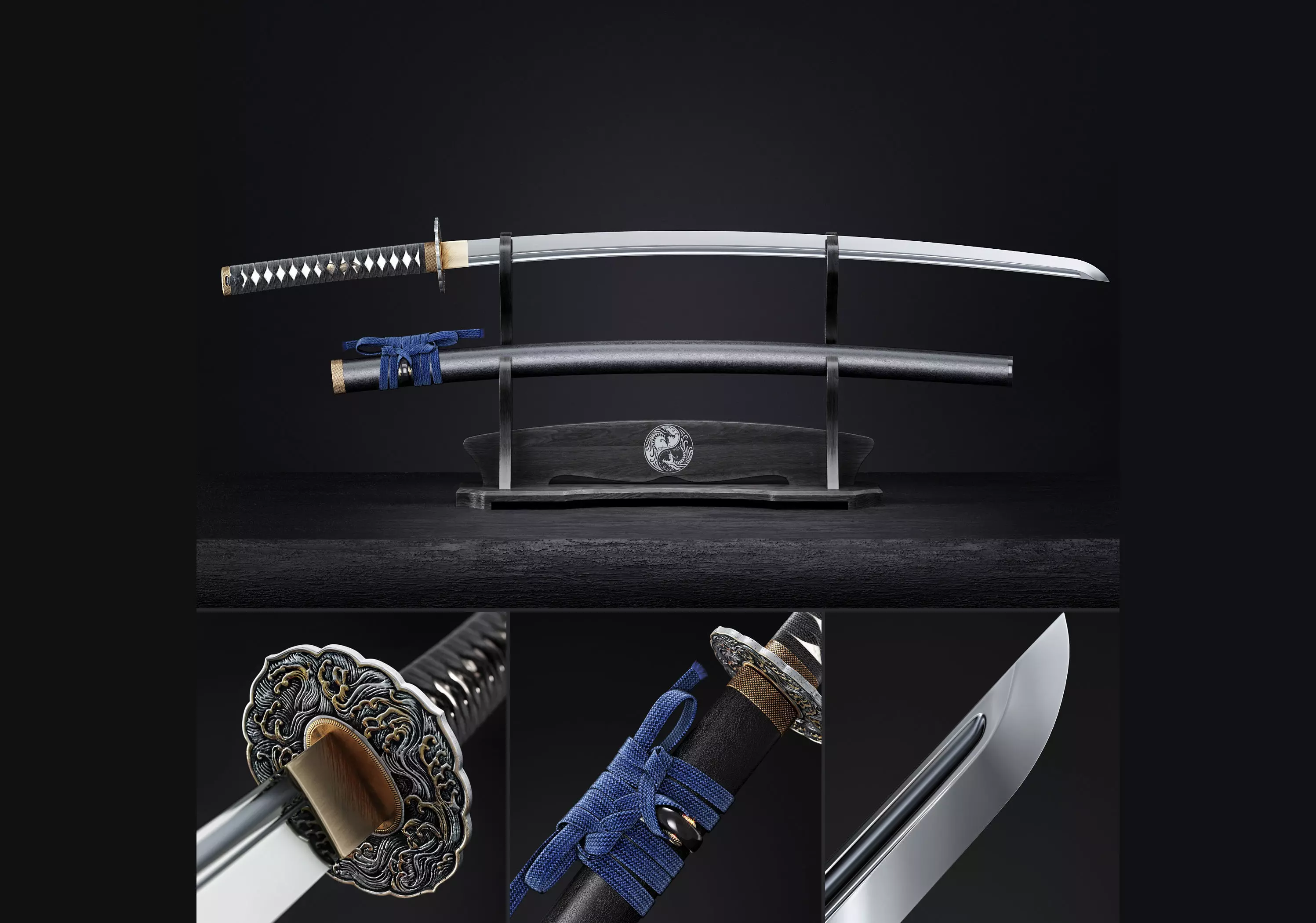 Katana japanese sword 3D model_0
