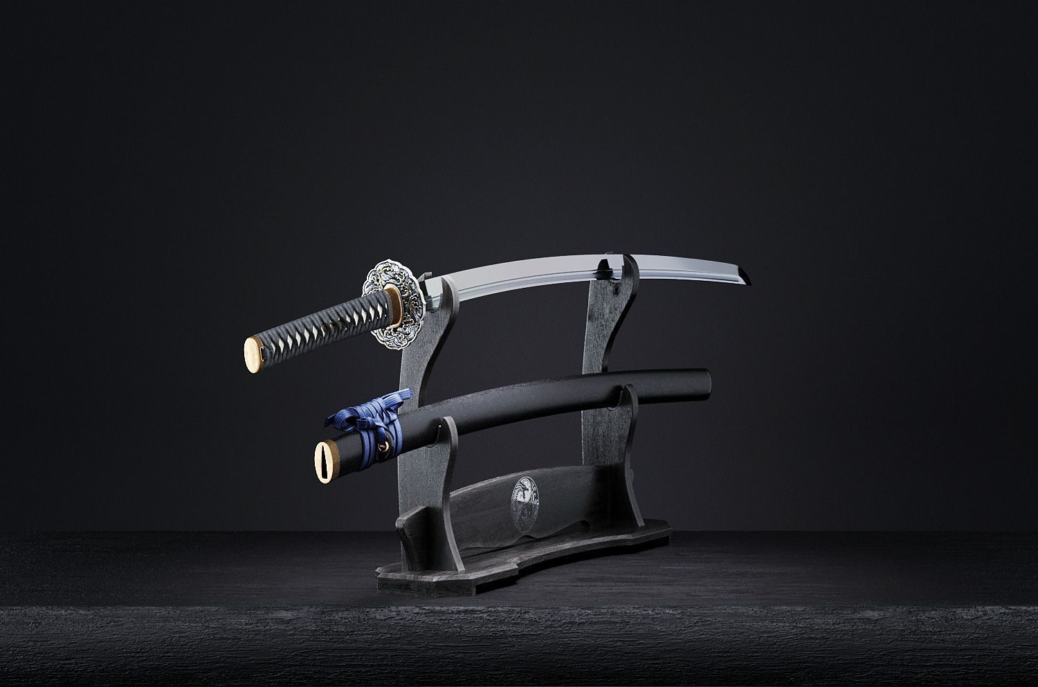 Katana japanese sword 3D model_18