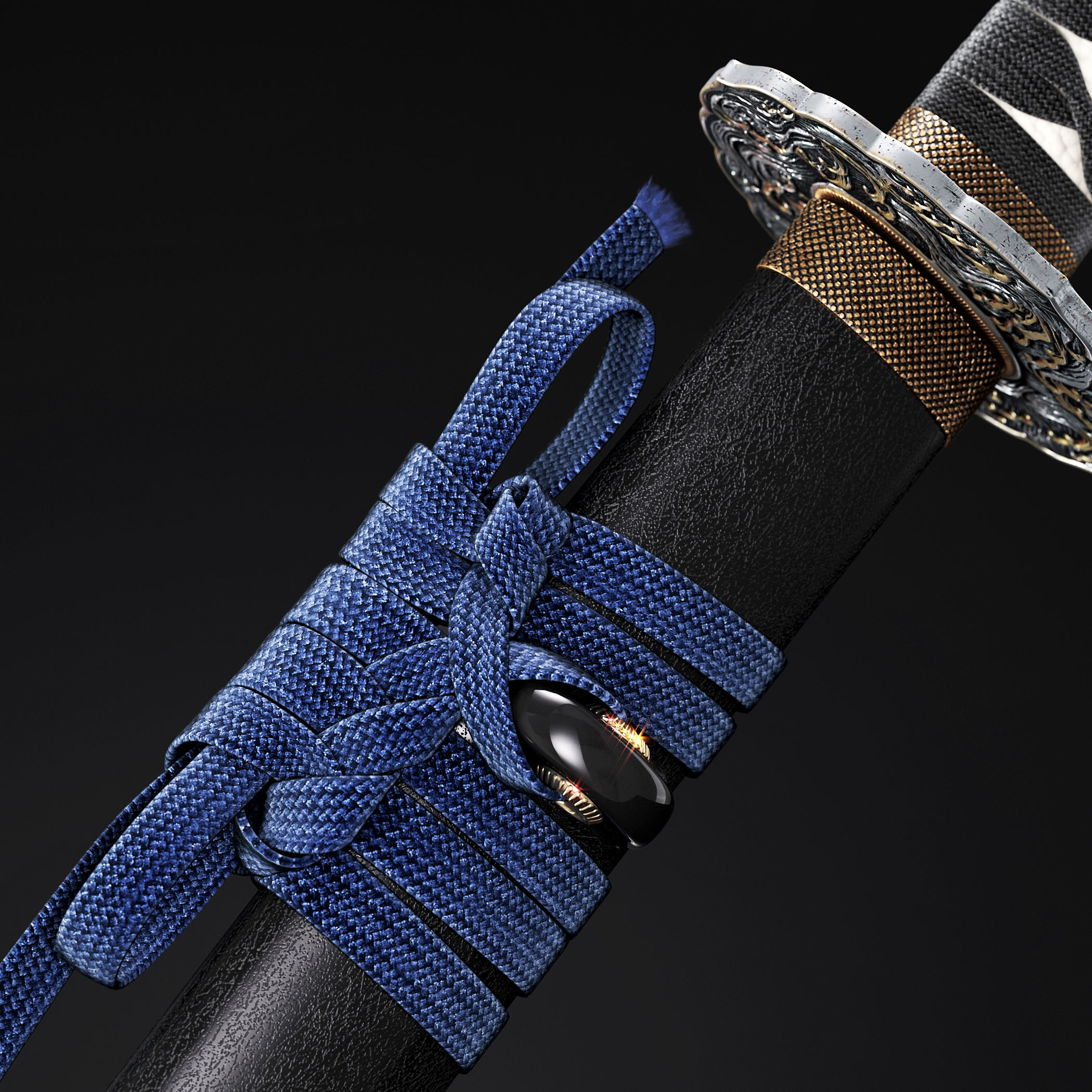 Katana japanese sword 3D model_2