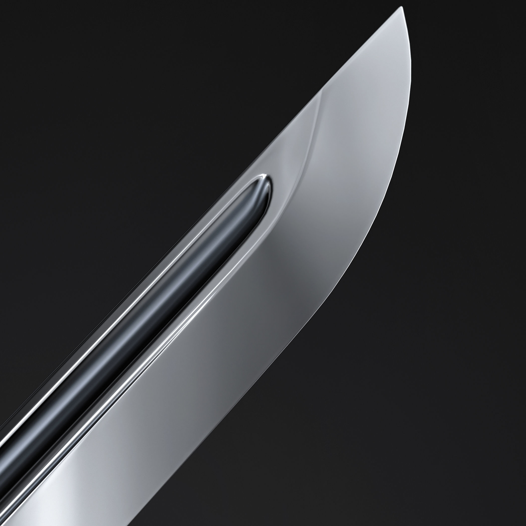 Katana japanese sword 3D model_3