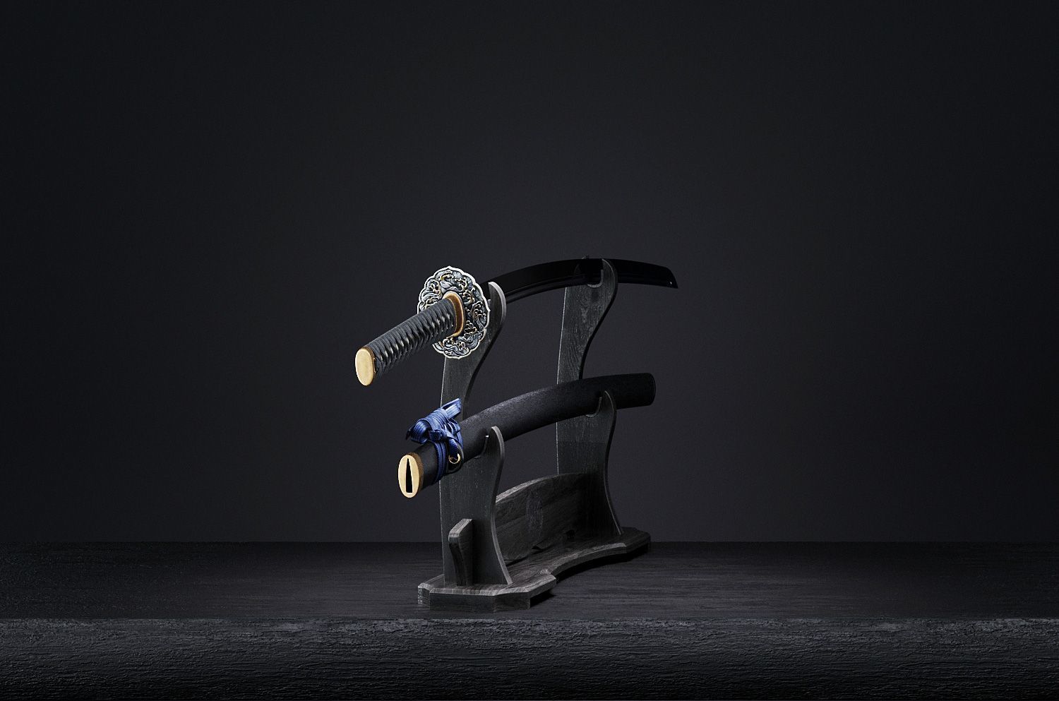 Katana japanese sword 3D model_19