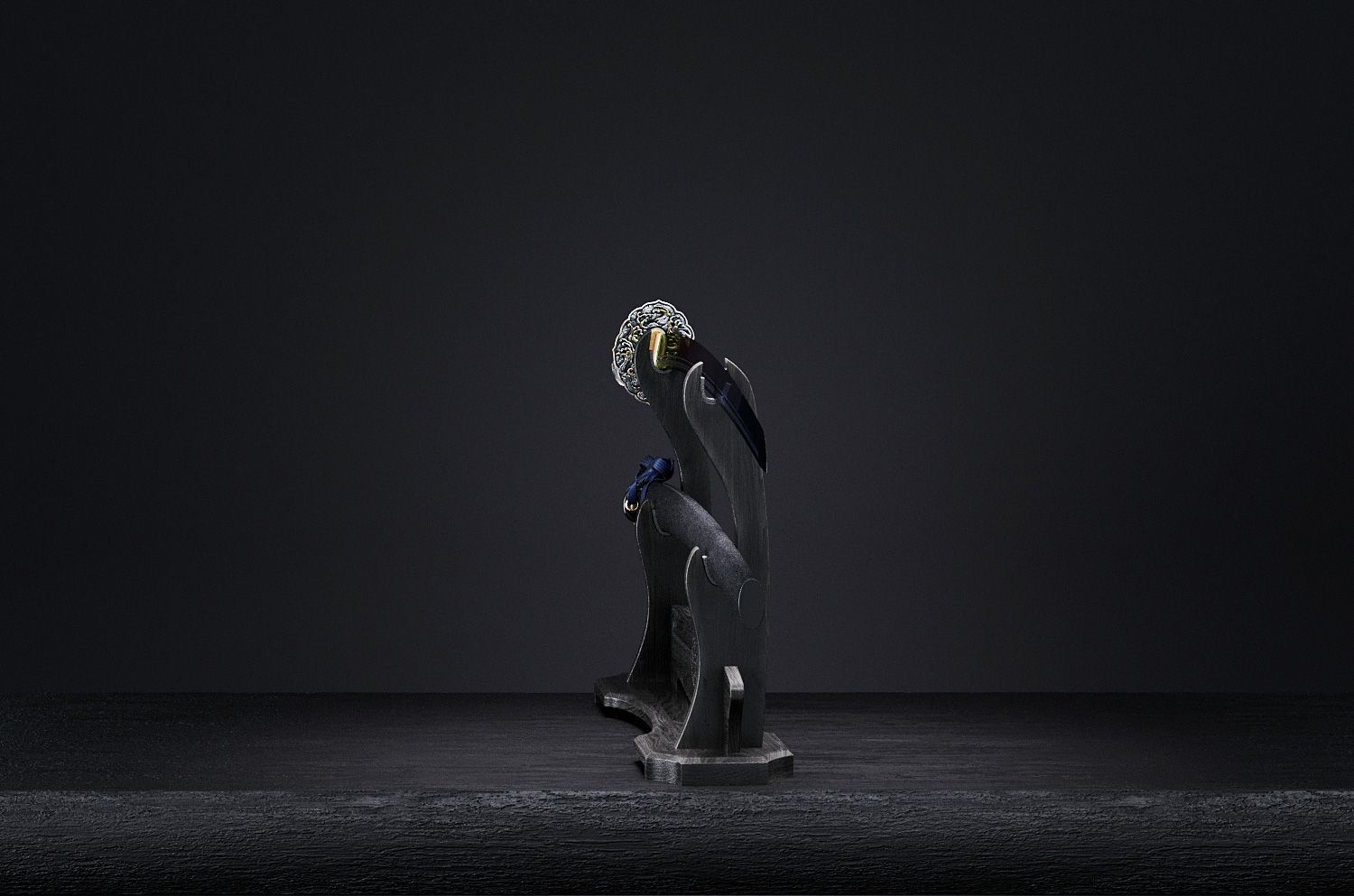 Katana japanese sword 3D model_36