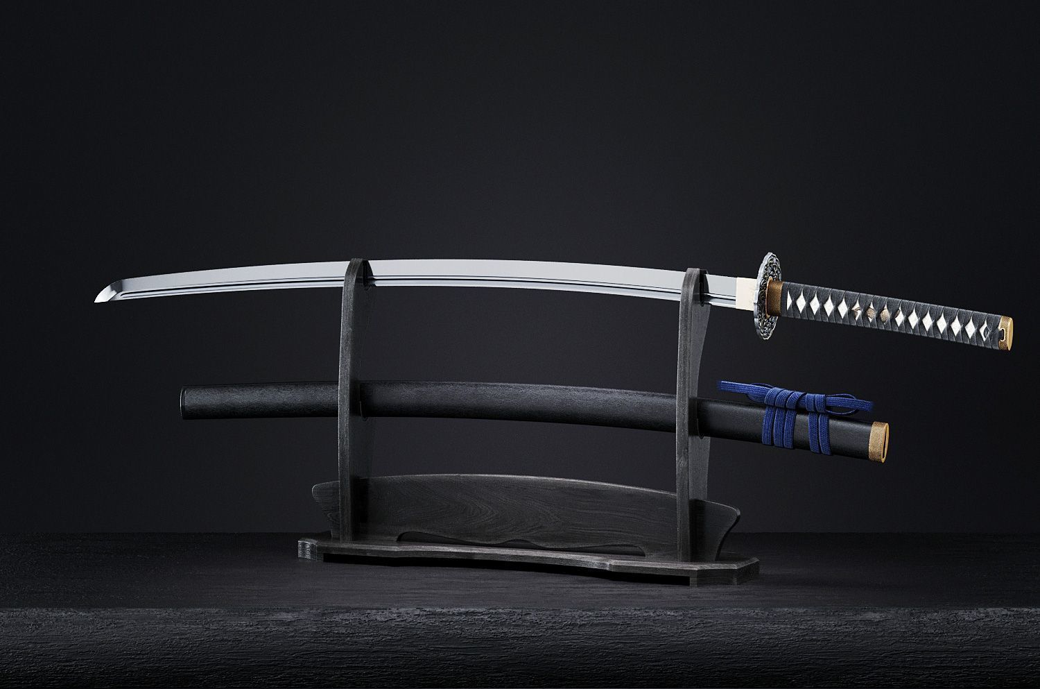 Katana japanese sword 3D model_26