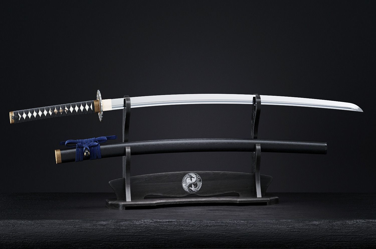 Katana japanese sword 3D model_14