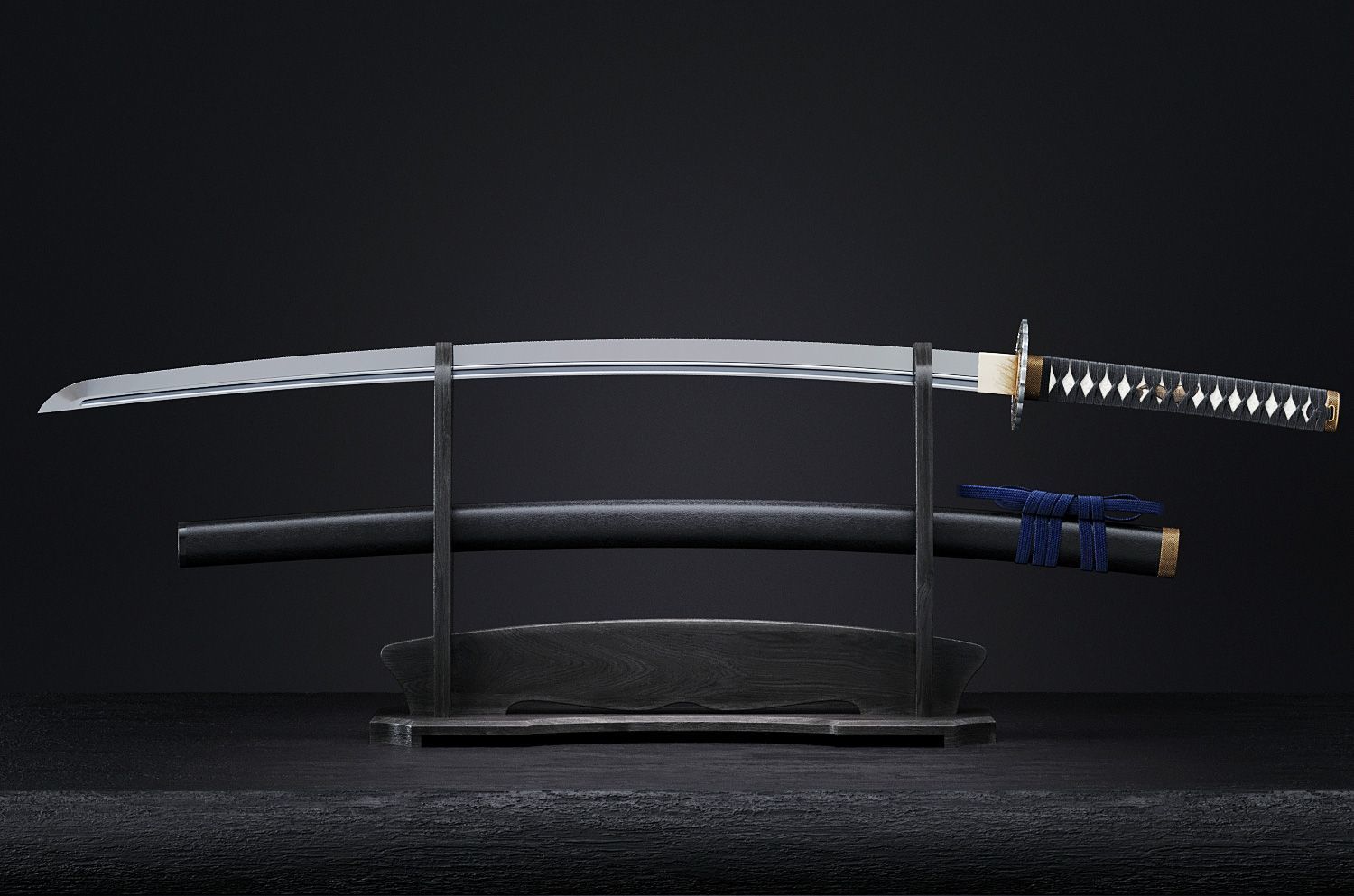 Katana japanese sword 3D model_28