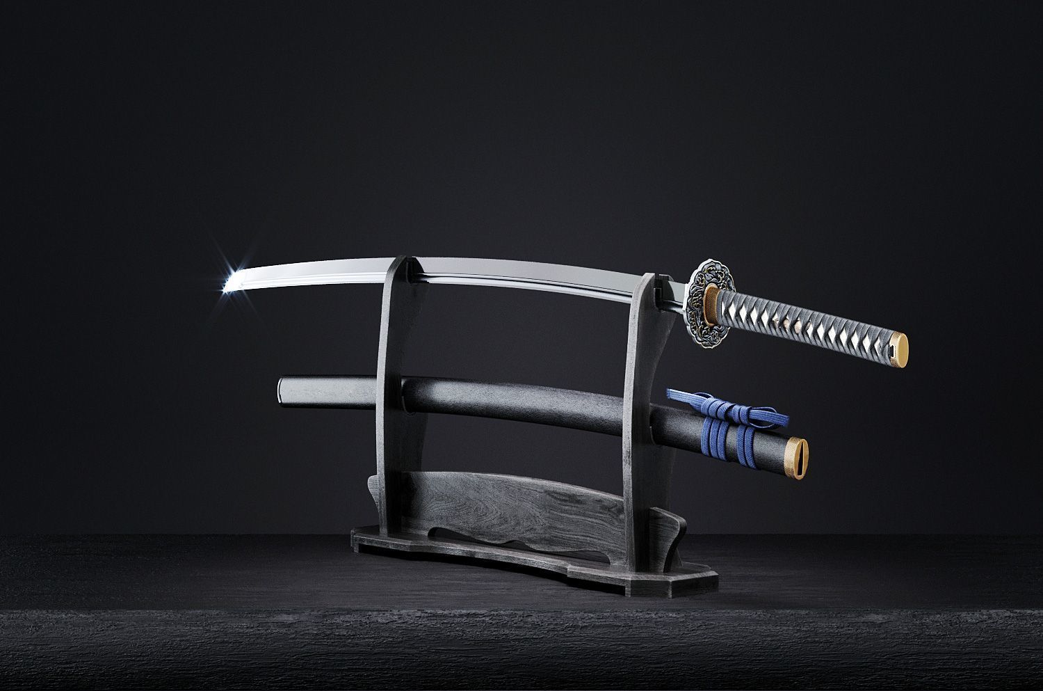 Katana japanese sword 3D model_24