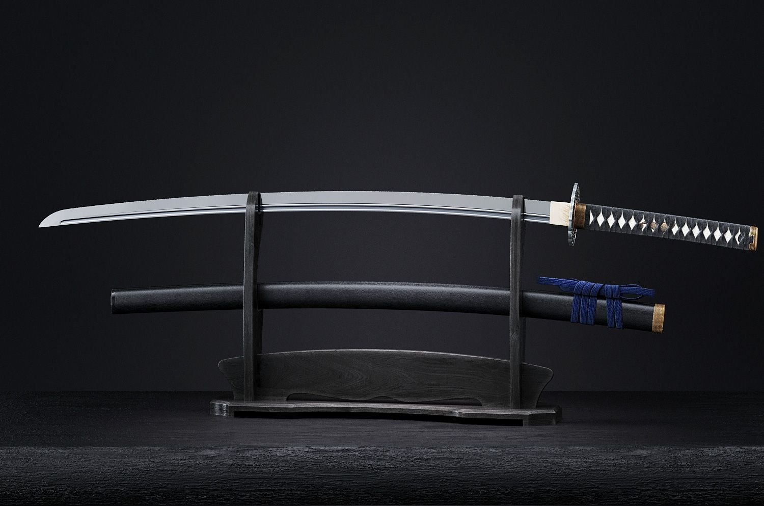 Katana japanese sword 3D model_27