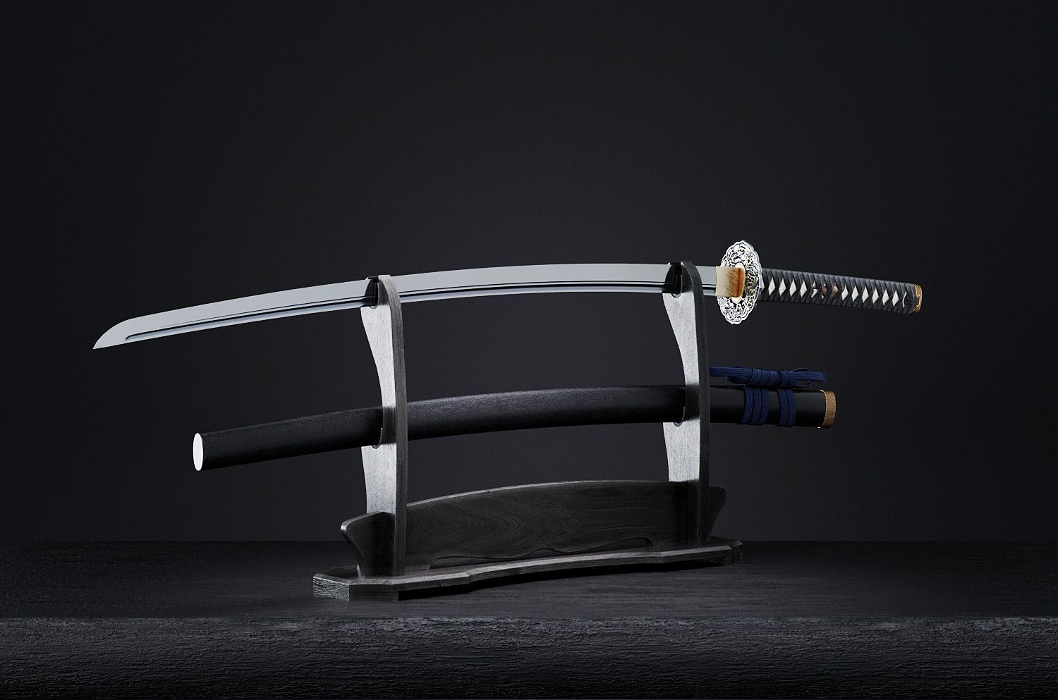 Katana japanese sword 3D model_31