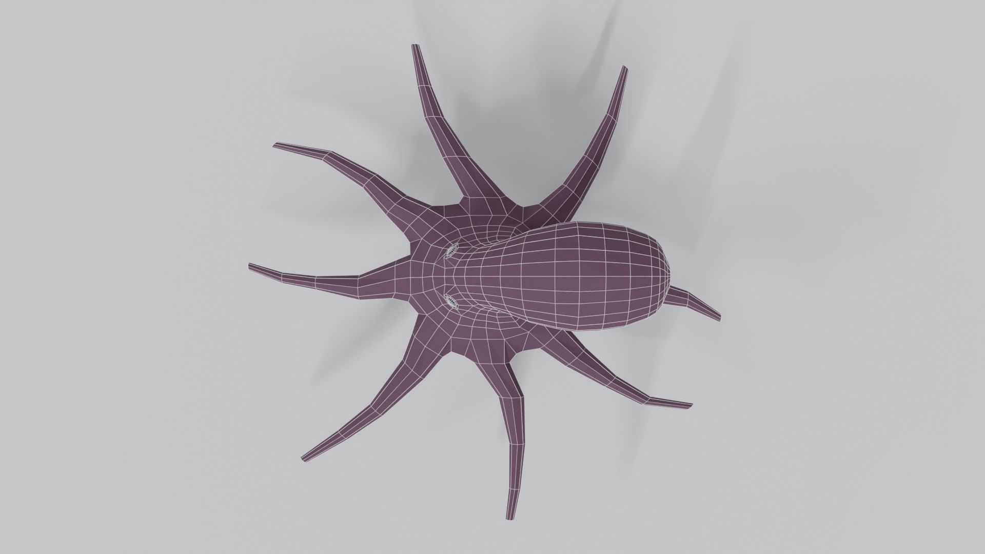 Low Poly Cartoon Octopus Low-poly 3D model_17