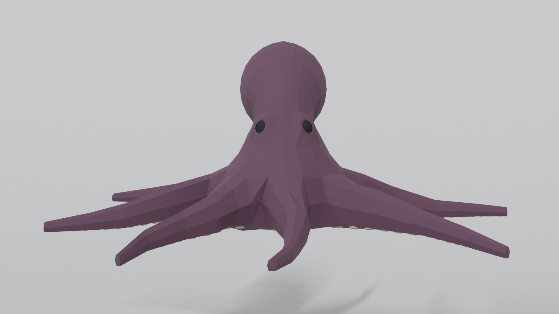 Low Poly Cartoon Octopus Low-poly 3D model_7