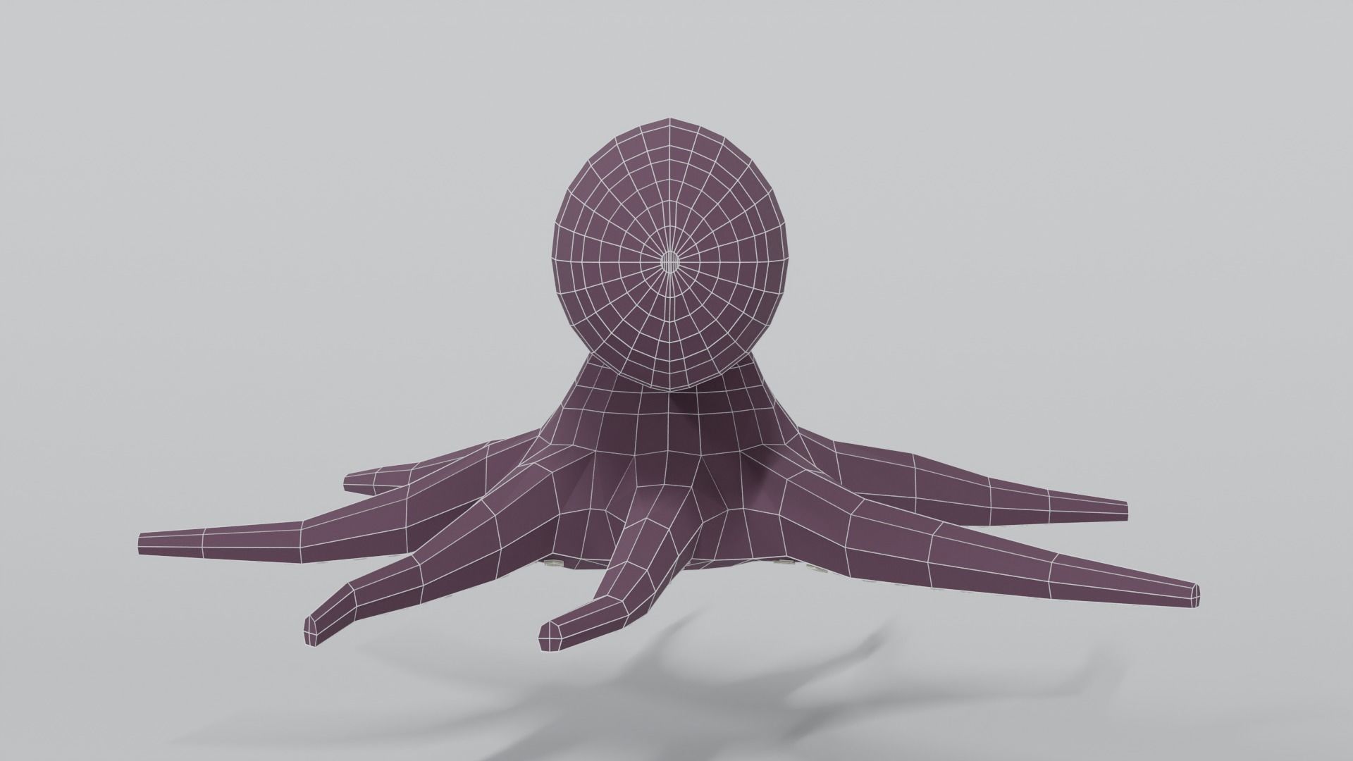 Low Poly Cartoon Octopus Low-poly 3D model_13