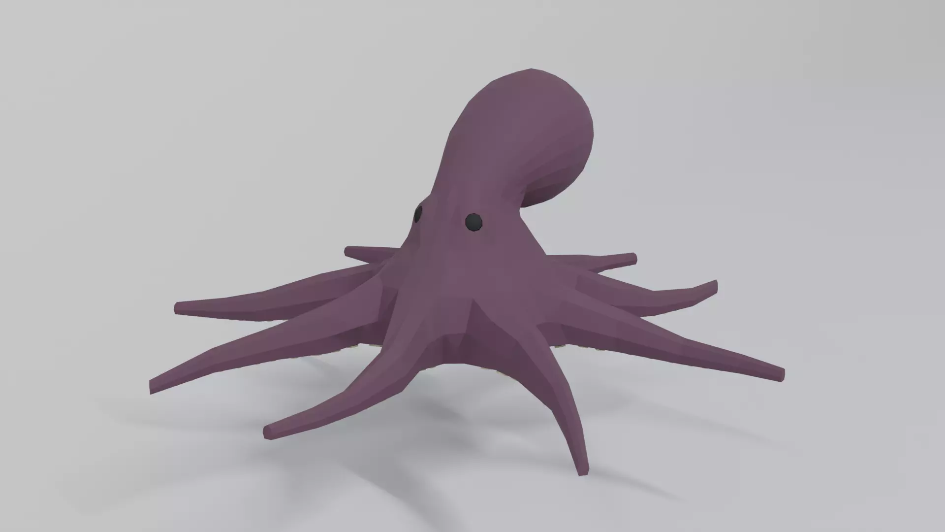Low Poly Cartoon Octopus Low-poly 3D model_0