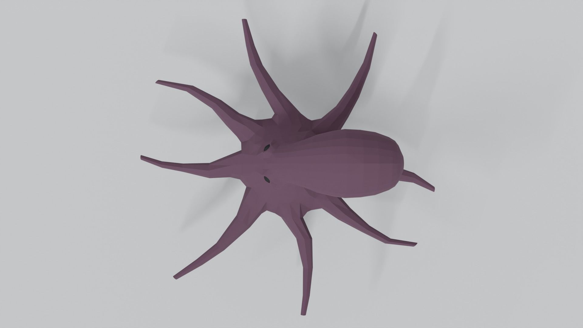 Low Poly Cartoon Octopus Low-poly 3D model_10