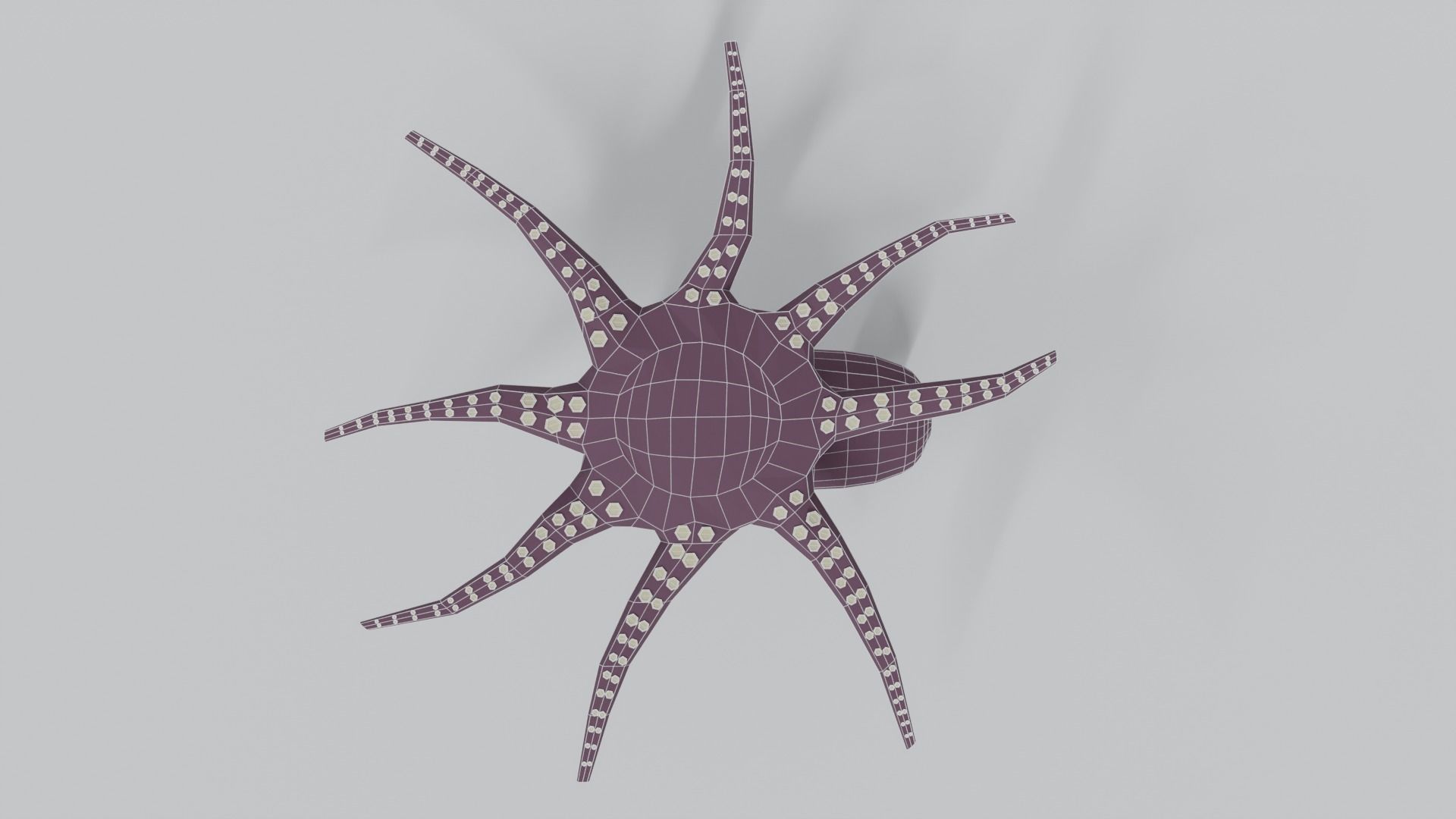 Low Poly Cartoon Octopus Low-poly 3D model_21