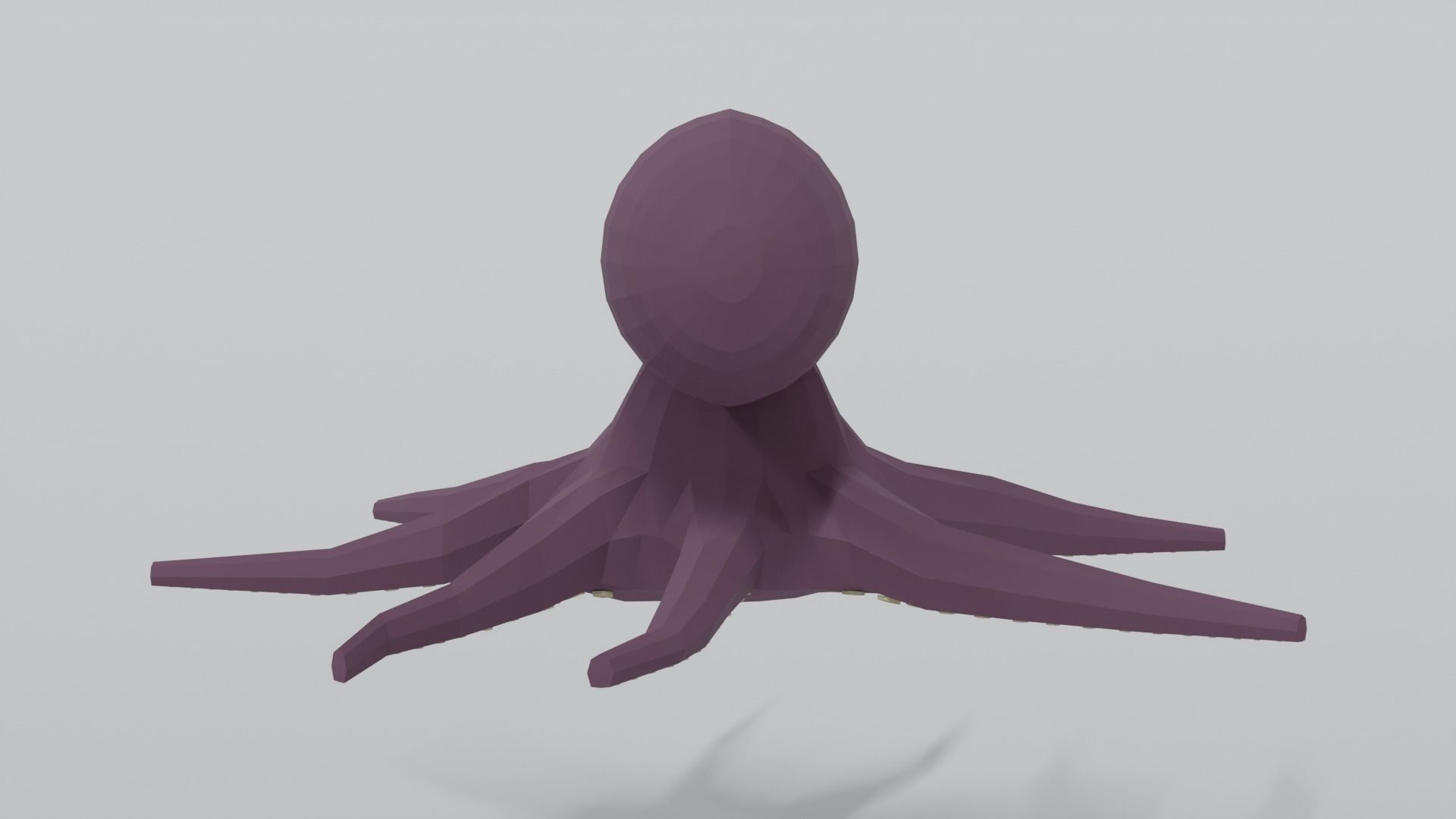 Low Poly Cartoon Octopus Low-poly 3D model_3