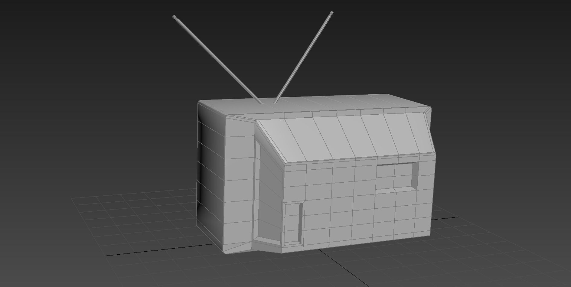 PBR Game Ready Retro Television set  Low-poly 3D model_13