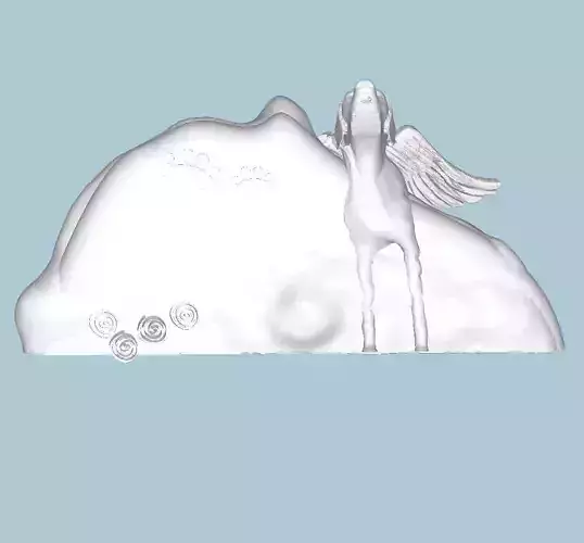 MakeIT Angel Dog Monument Sculpture 3D Model