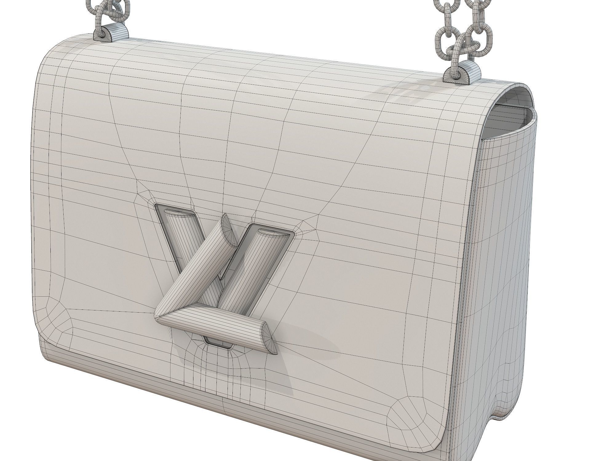 Louis Vuitton Bag Twist Epi Red with studs 3D model_14