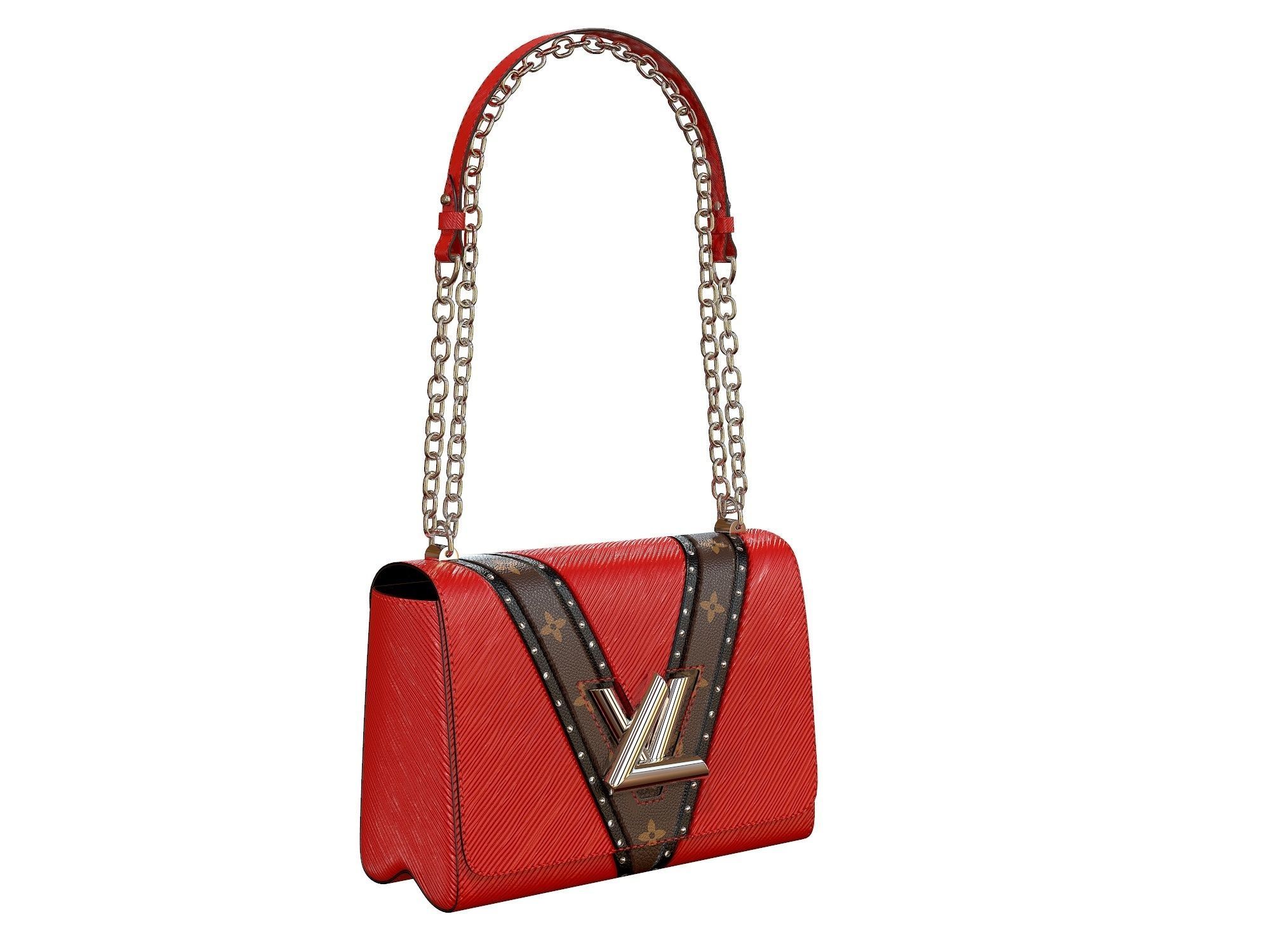 Louis Vuitton Bag Twist Epi Red with studs 3D model_1