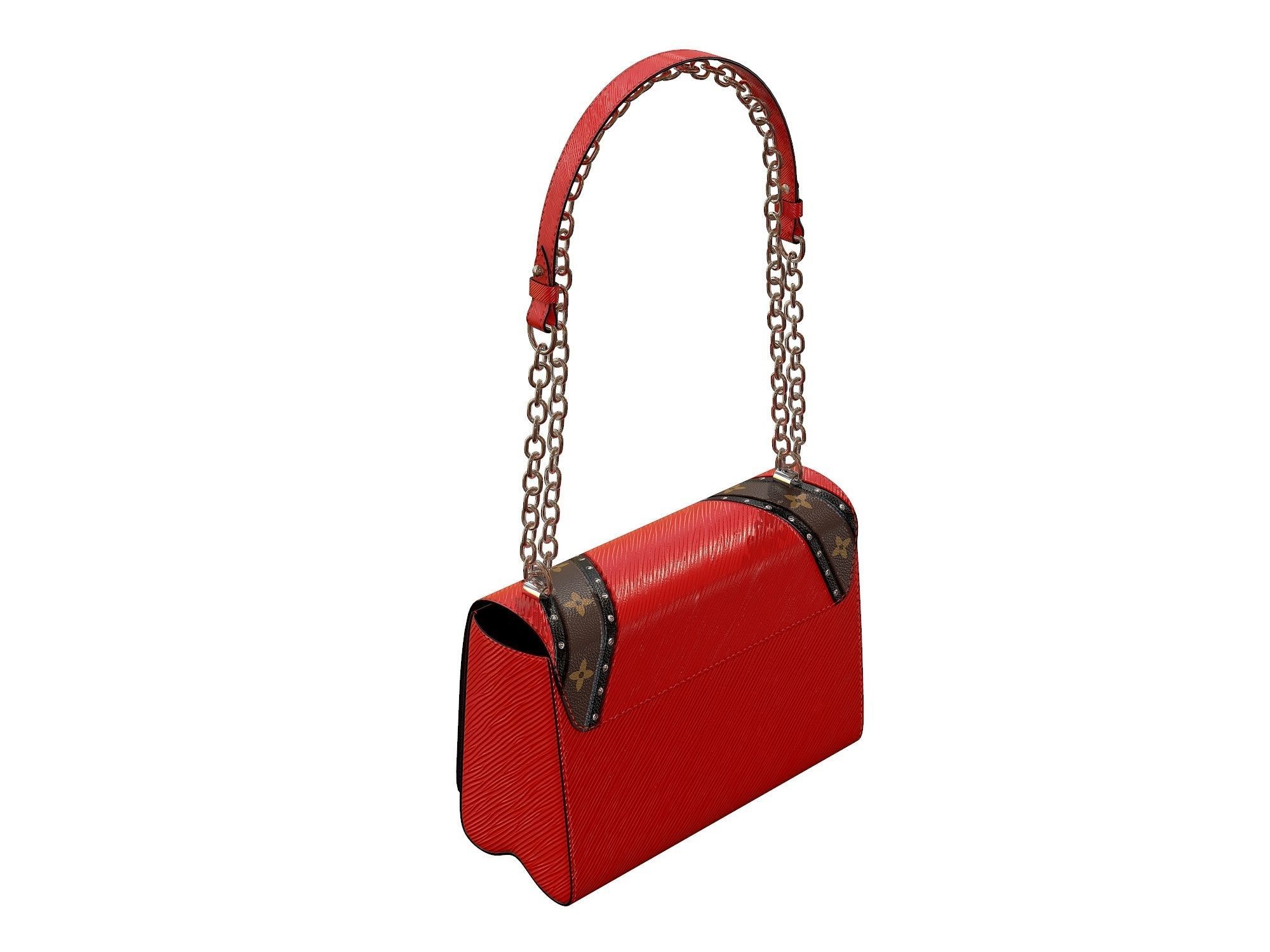 Louis Vuitton Bag Twist Epi Red with studs 3D model_5