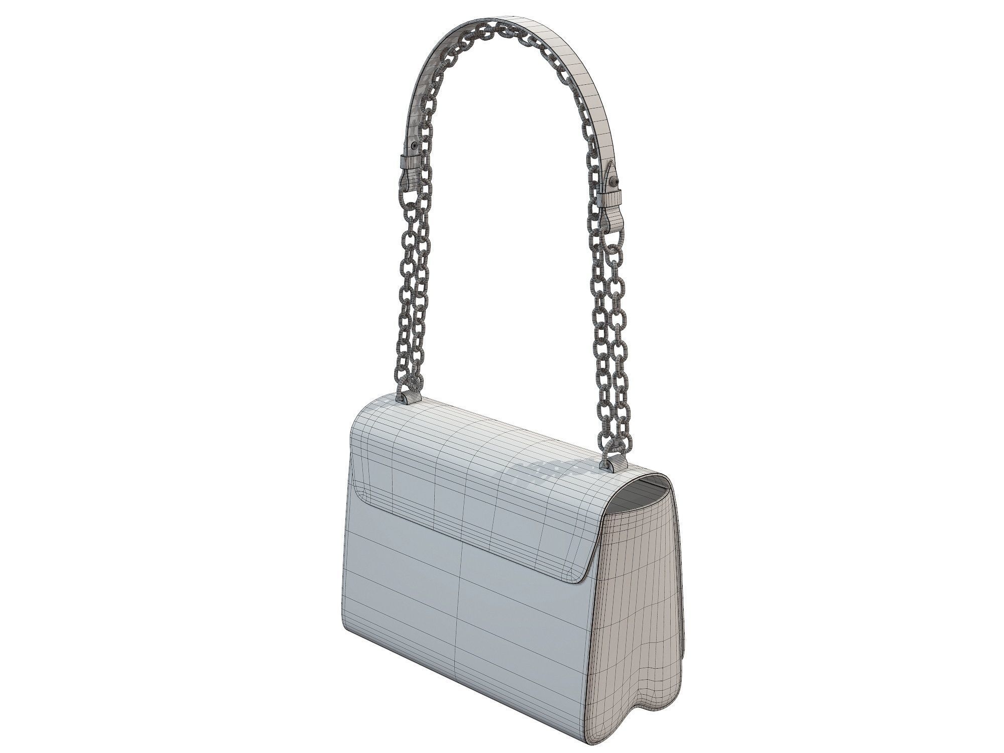 Louis Vuitton Bag Twist Epi Red with studs 3D model_12