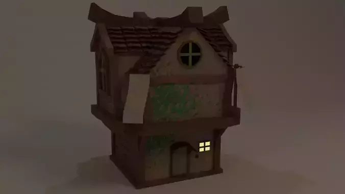 Lowpoly house with roof