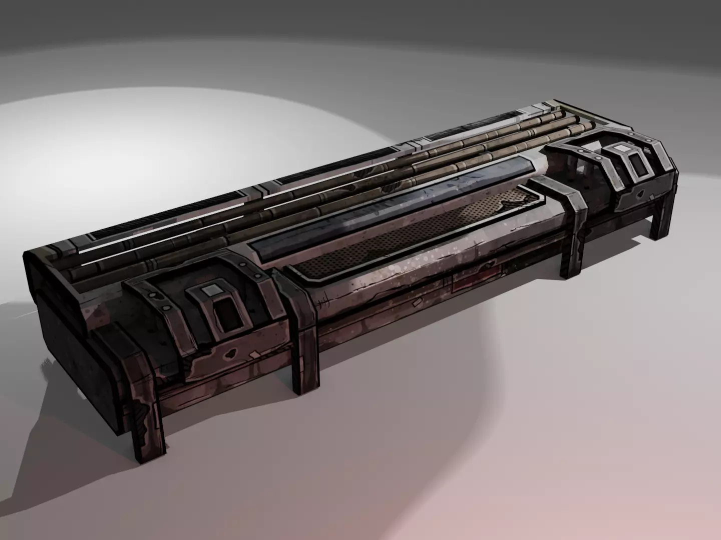 Borderlands Style Steam Compressor Tubes Low-poly 3D model_0