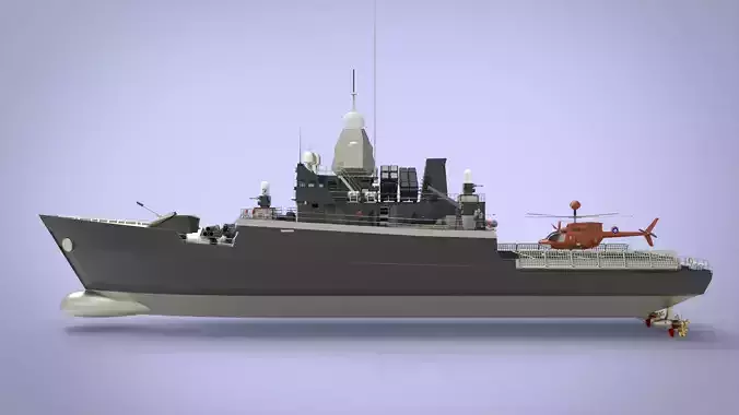 Fast Missile Boat Low-poly 3D model