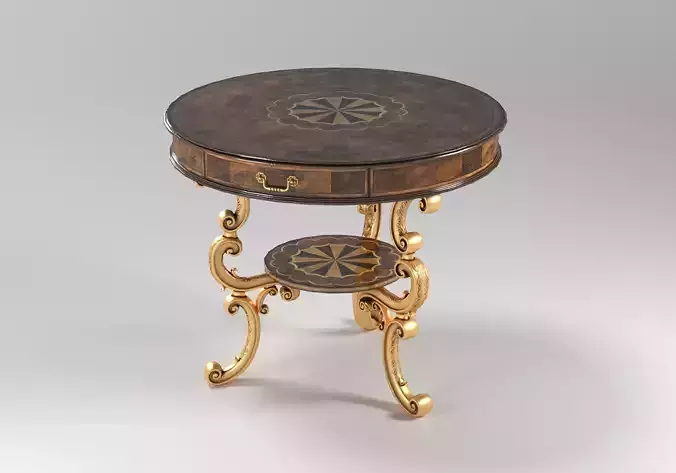 Oyster round table lowpoly