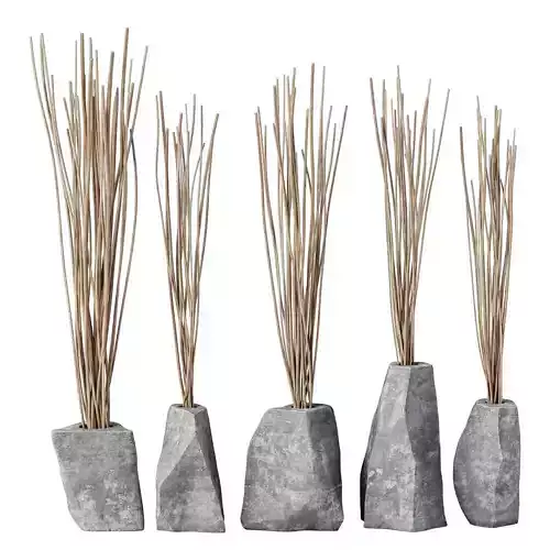 Branch stone rock vase decor n3