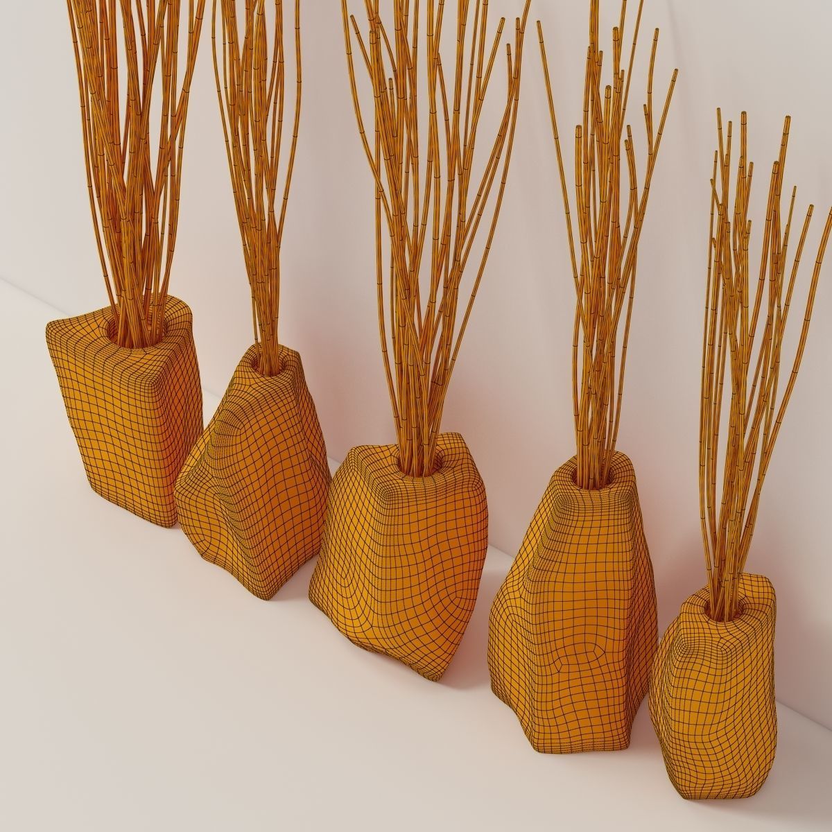 Branch stone rock vase decor n3 3D model_21