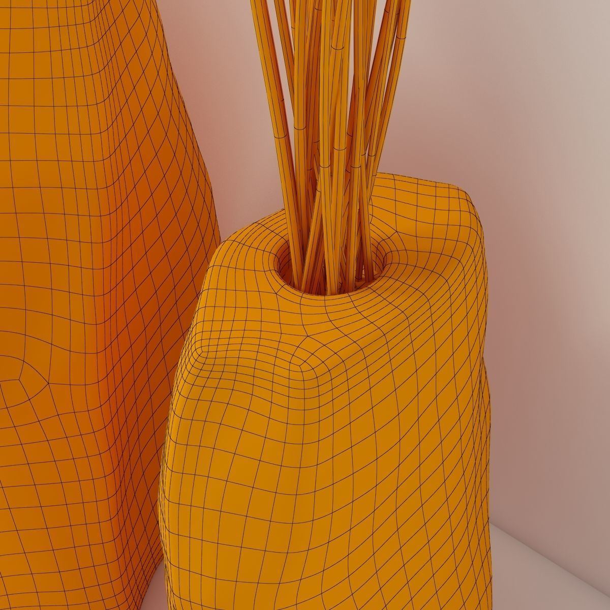 Branch stone rock vase decor n3 3D model_22