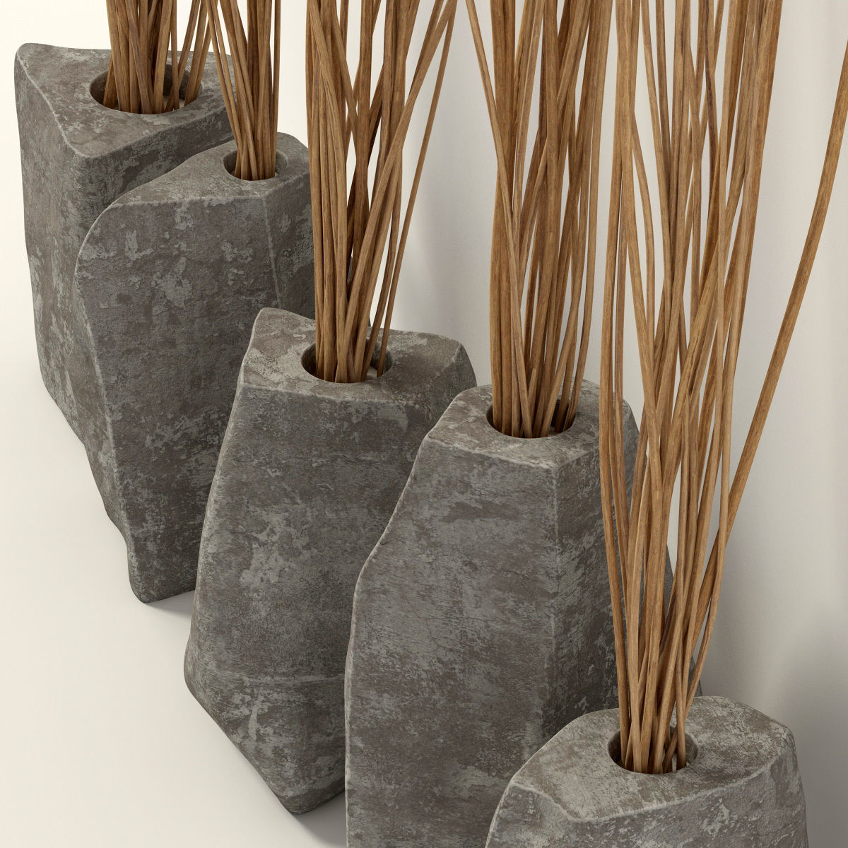 Branch stone rock vase decor n3 3D model_13