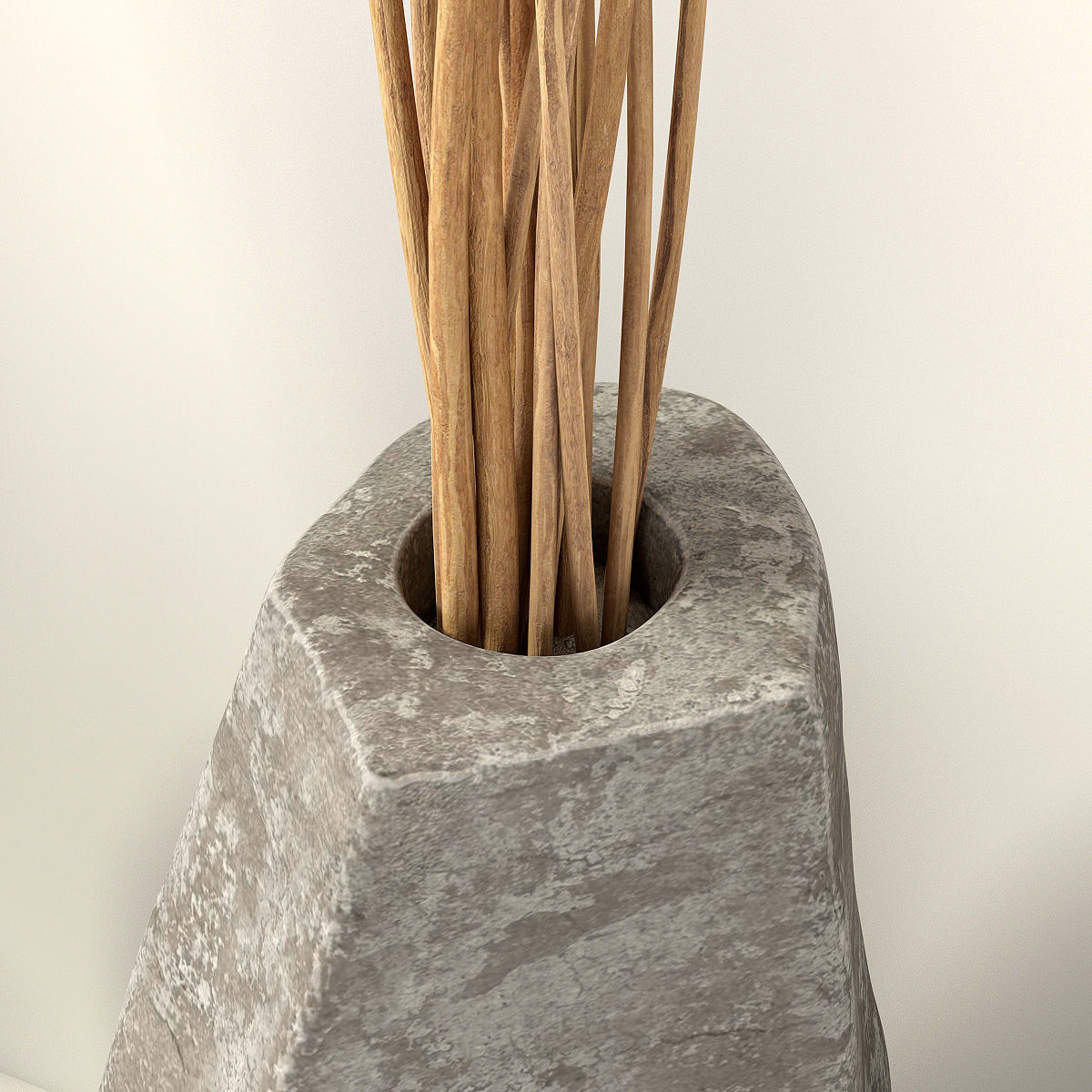 Branch stone rock vase decor n3 3D model_9