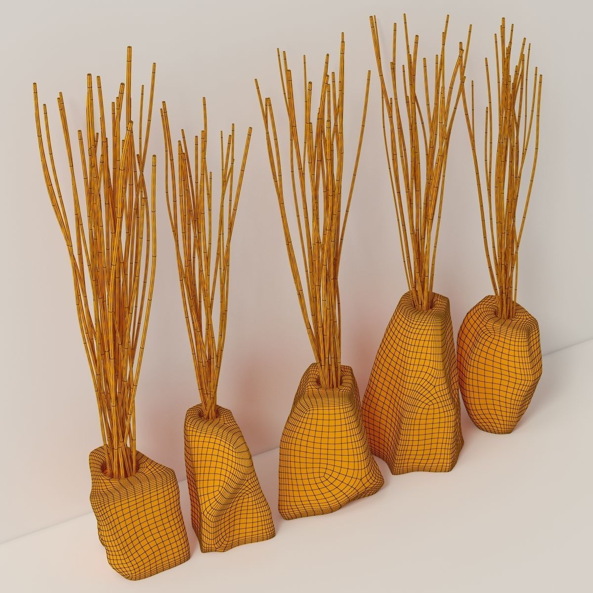 Branch stone rock vase decor n3 3D model_20