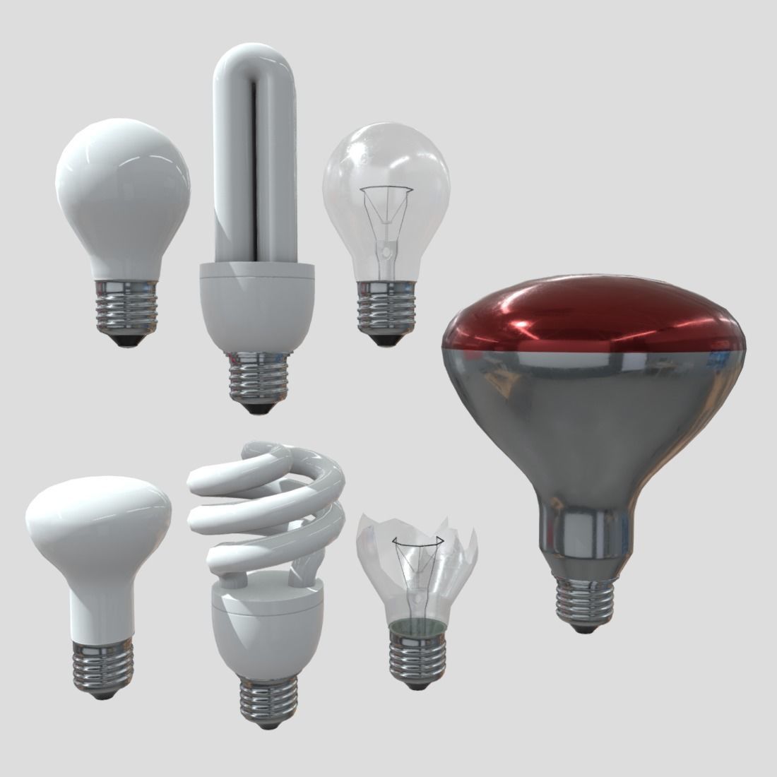 Light Bulb Pack Low-poly 3D model_3