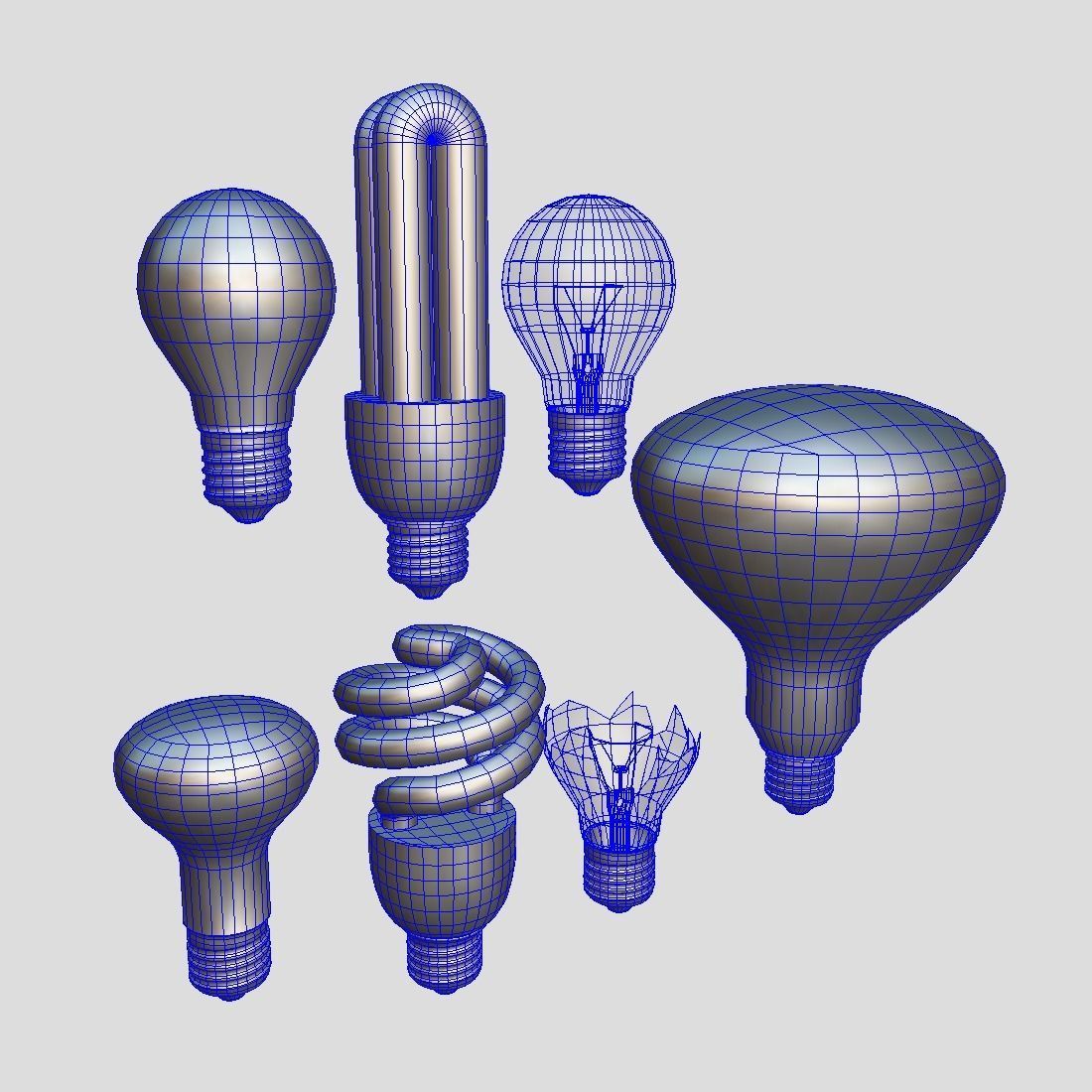 Light Bulb Pack Low-poly 3D model_2