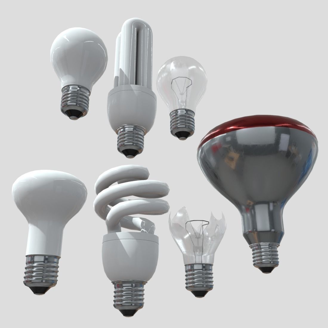 Light Bulb Pack Low-poly 3D model_11