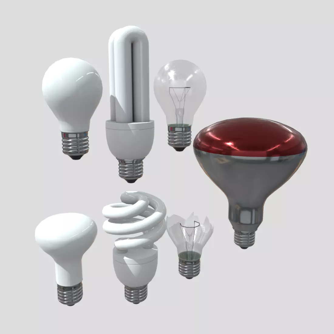 Light Bulb Pack Low-poly 3D model_0