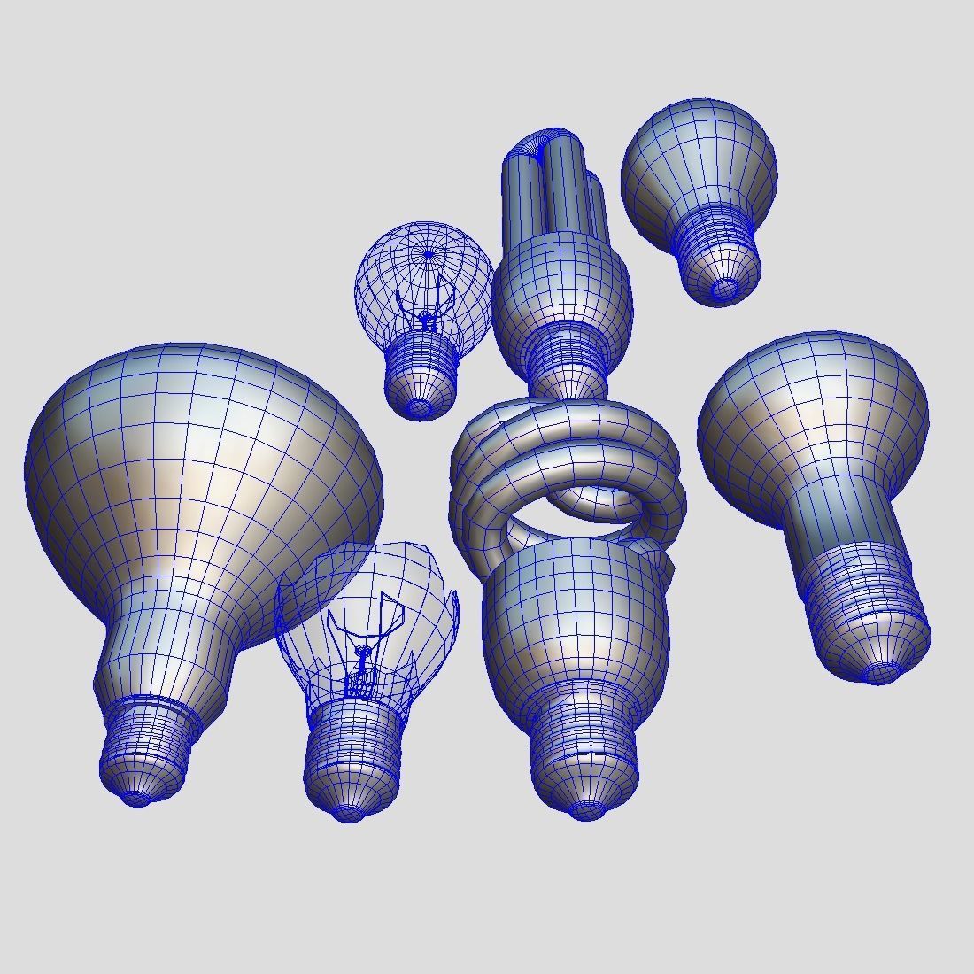 Light Bulb Pack Low-poly 3D model_10