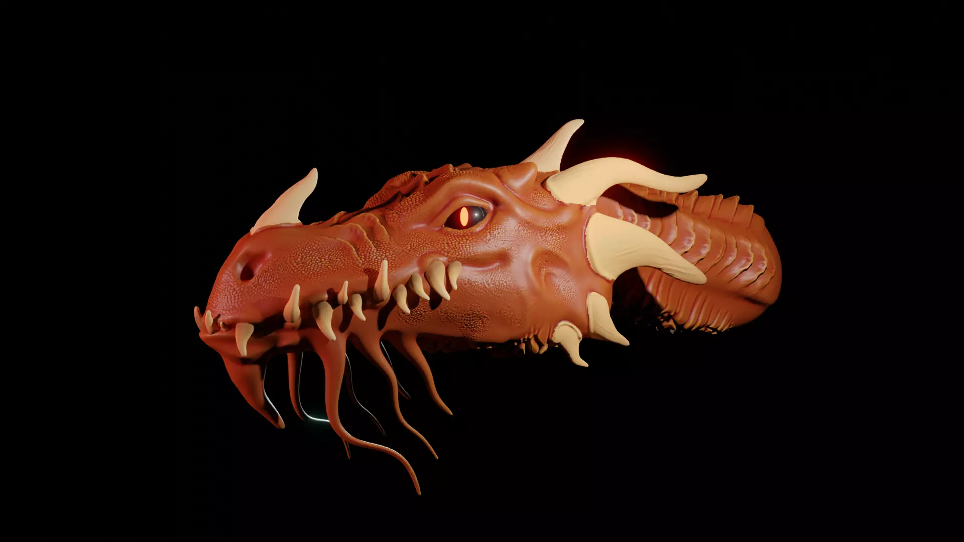 Detailed Dragons Head High Poly Free 3D model_0
