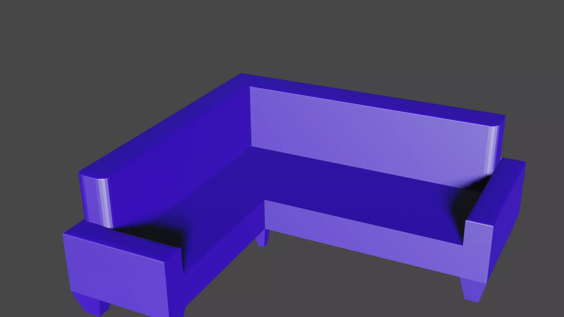 L Couch chair Free low-poly 3D model_0