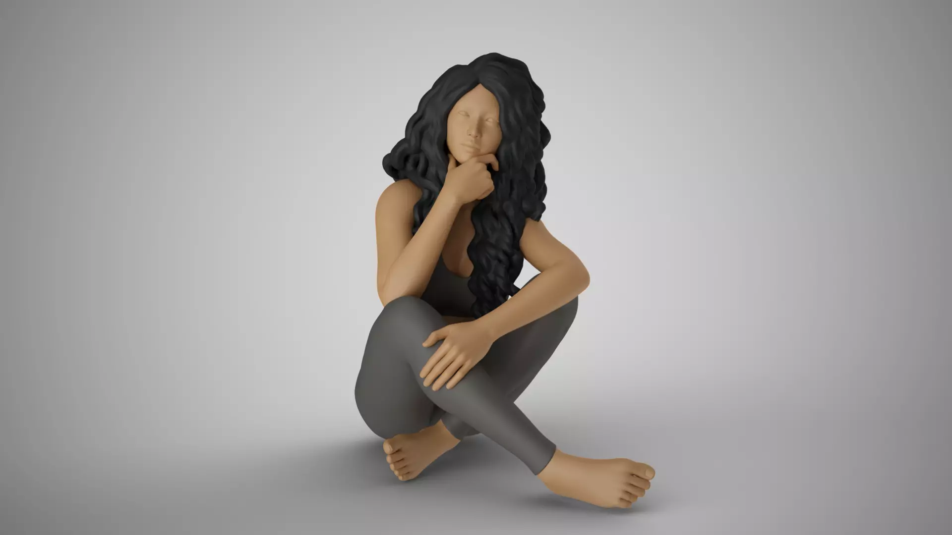 Woman Enjoy Watching 3D print model