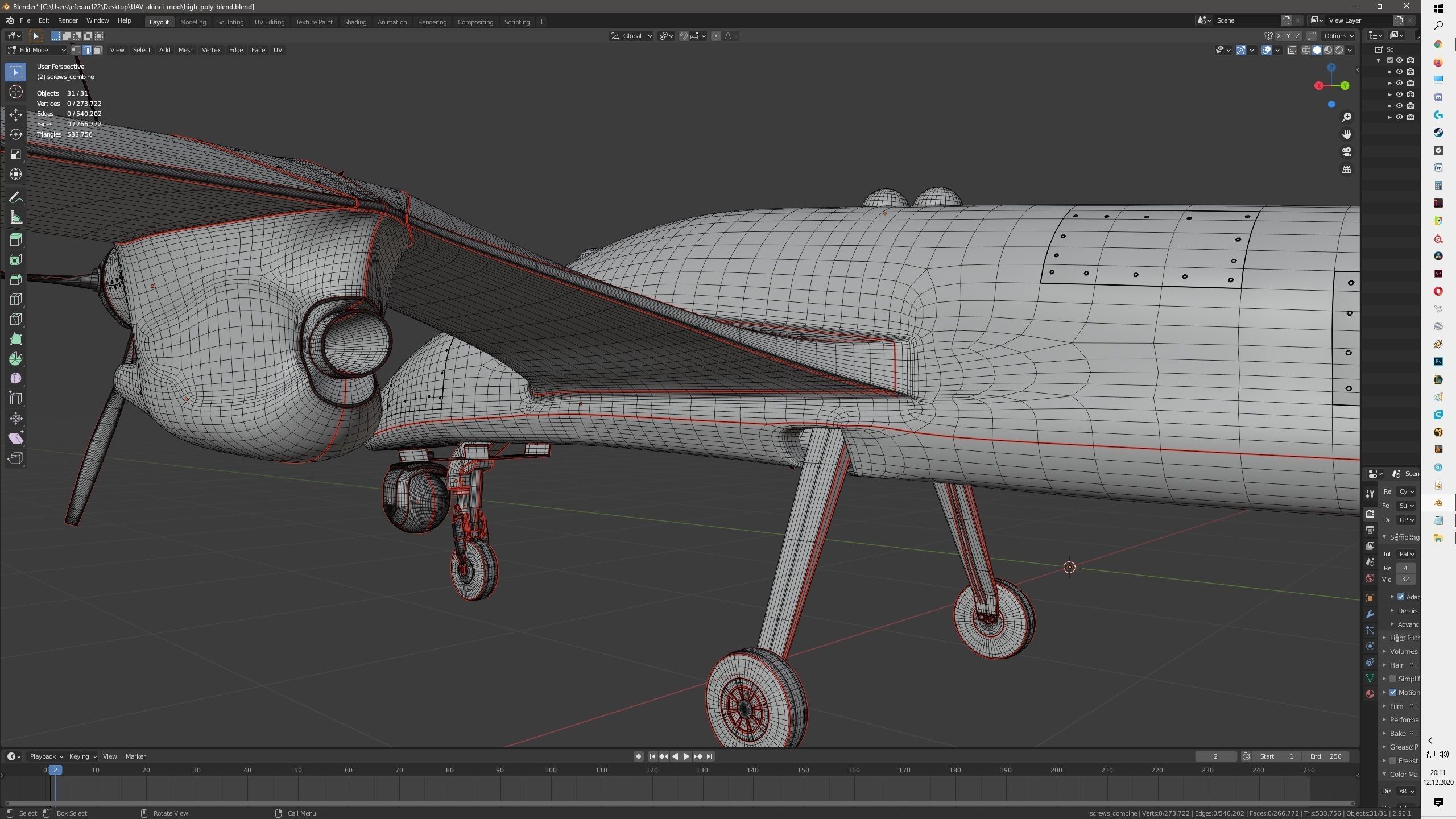 Akinci UAV Drone 3D model_14