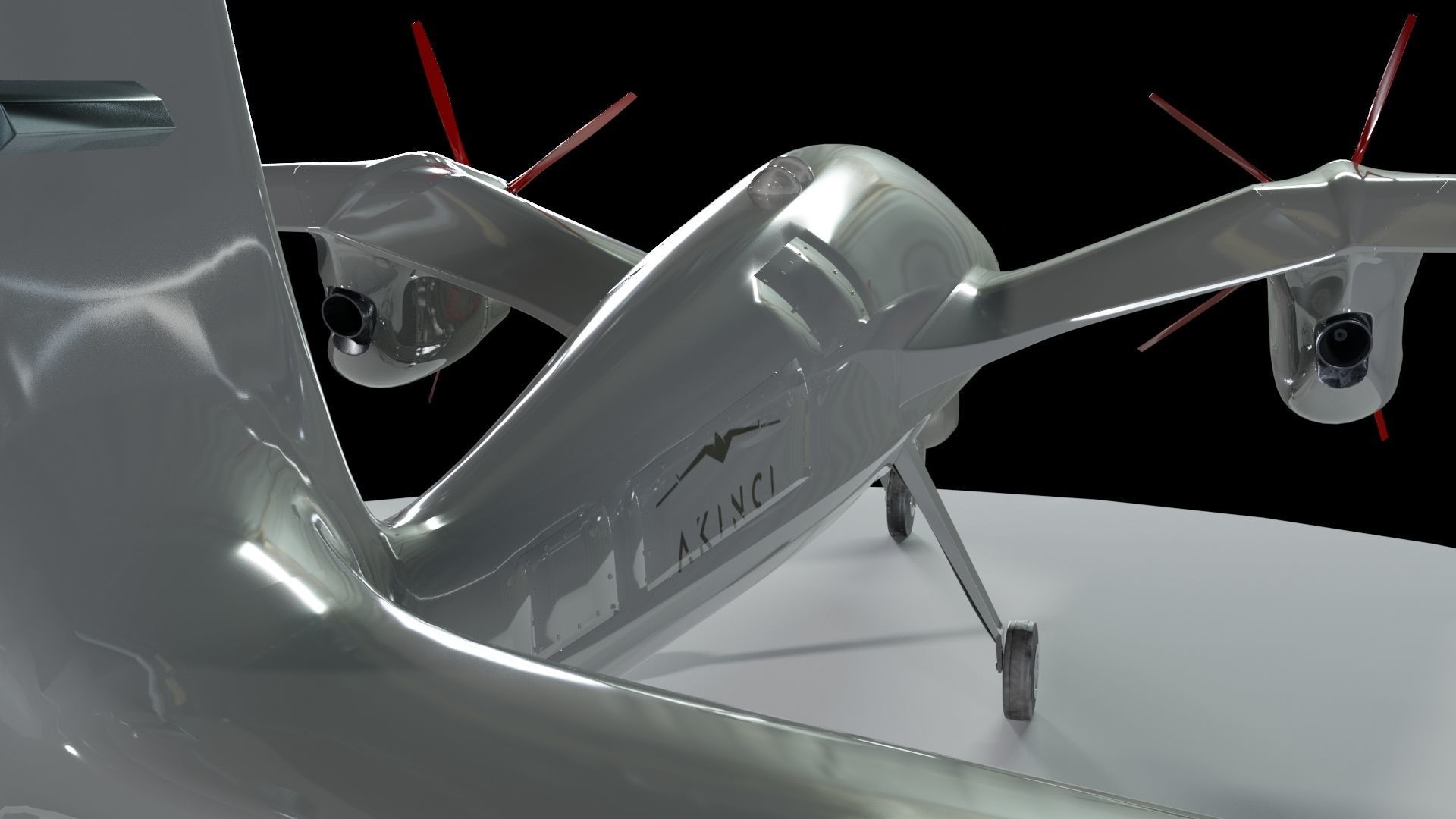 Akinci UAV Drone 3D model_13