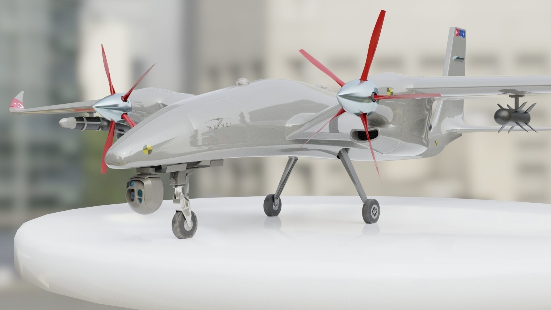 Akinci UAV Drone 3D model_5