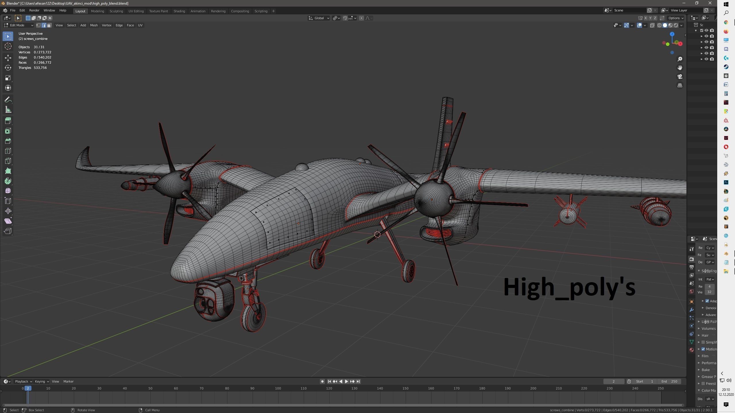 Akinci UAV Drone 3D model_17