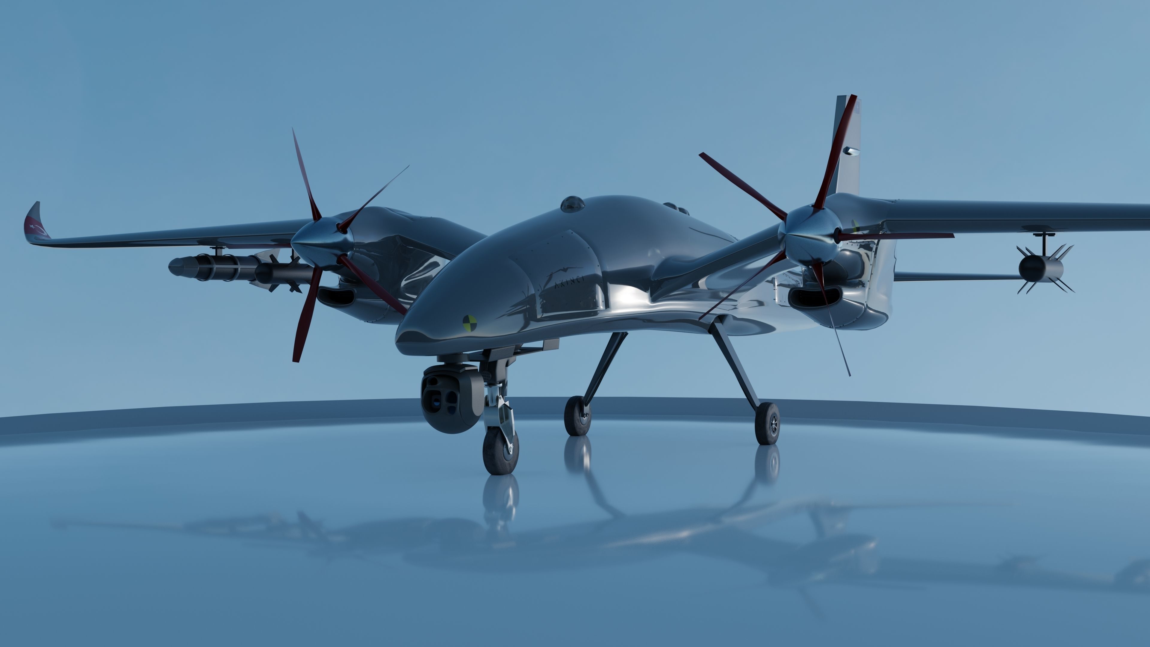 Akinci UAV Drone 3D model_3