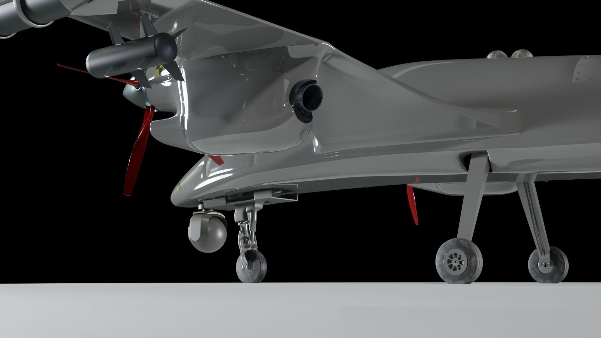 Akinci UAV Drone 3D model_9
