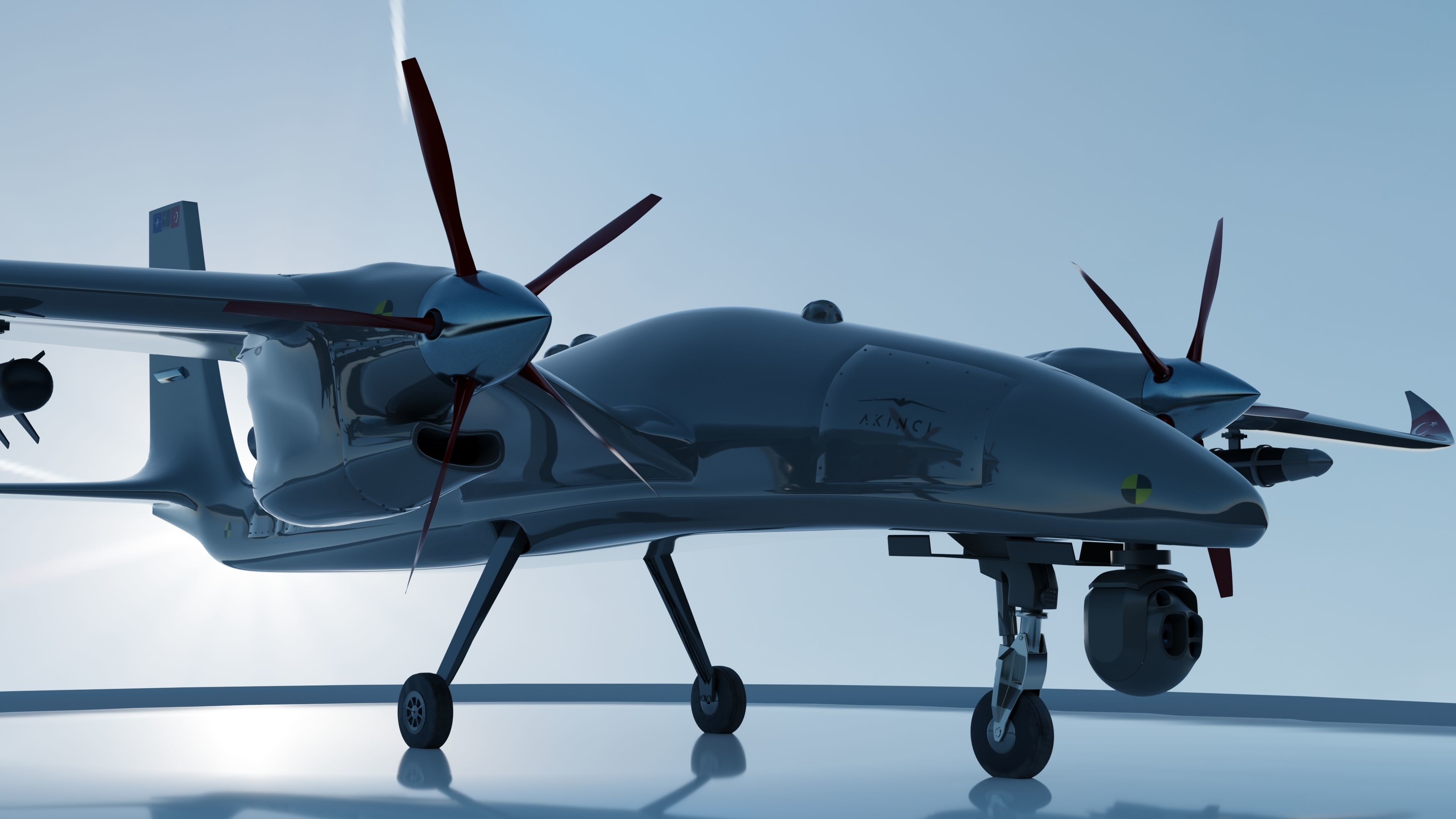 Akinci UAV Drone 3D model_16